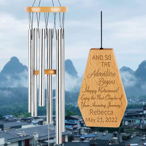 PRICES MAY VARY. 2024 Retirement Gifts for Teachers - Customized retired saying with name and date on the wind chimes, it is definitely the meaningful retired gift for teacher and doctor. Men and women retirement gift. Large Wind Chimes - Total hanging overall length is 32.5”. The outdoor wind chimes is made of 6 tubes of different length in silver finish, each metal tube has its own unique tone and creates a longer lasting deep tone. Healing Wind Chimes - Wind Chimes will swing with the wind an Gifts For Teacher Coworkers, Retirement Gifts For Coworker, Outdoor Wind Chimes, Large Wind Chimes, Gifts For Teacher, Retirement Gifts For Women, Retirement Gift, Wind Chime, Retirement Gifts