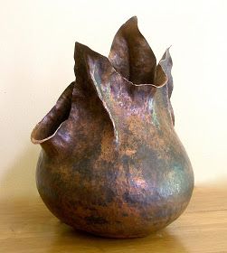 Raku Sculpture, Metal Vessel, Oregon Nature, Metal Bowls, Copper Work, Copper Vessel, Organic Ceramics, Metalsmithing Jewelry, Copper Art