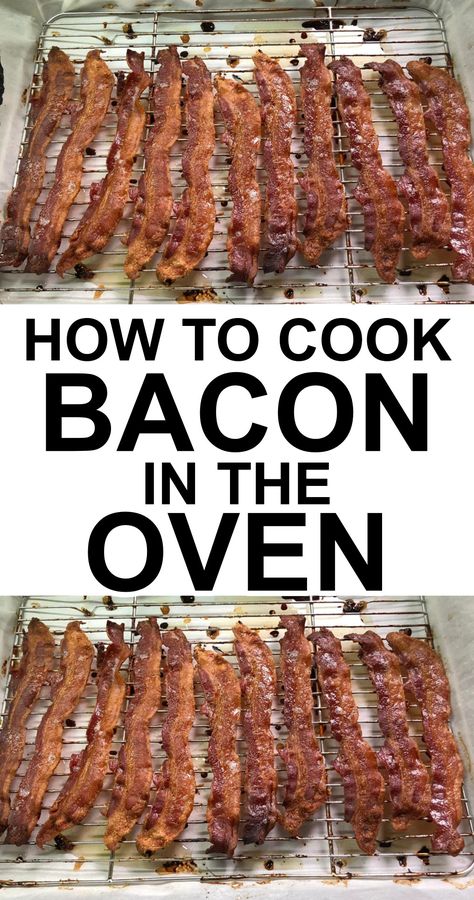 Baked Bacon - How To Cook Bacon In The Oven Cooking Bacon In The Oven, Oven Bacon, Perfect Bacon, Oven Baked Bacon, Bacon In The Oven, How To Make Bacon, Cooking Bacon, Baked Bacon, Bacon Breakfast