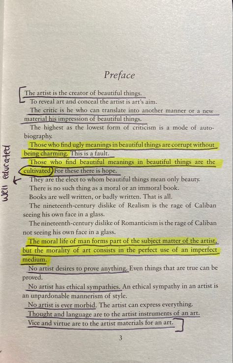 Annotating The Picture Of Dorian Gray, Picture Of Dorian Gray Annotations, F Scott Fitzgerald Books, Aesthetic Annotations, Dorian Gray Book, Badass Words, Annotation Ideas, Romantic School, Dorian Grey