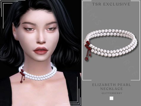 The Sims Resource - Elizabeth Pearl Necklace Sims 4 Pearl Necklace, Sims 4 Necklace, Rainbow Necklace, Cc Sims, The Sims Resource, Sims Resource, Short Necklace, The Sims 4, Sims Cc