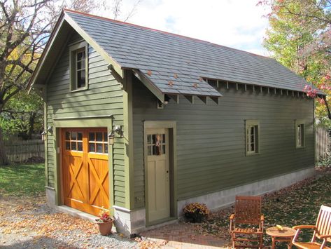 Bungalow garage - Craftsman - Garage - New York - by Landmark Consulting, LLC | Houzz Craftsman Garage, Plan Garage, Carriage House Garage, Garage Guest House, Garage Exterior, Garage Apartment Plans, Garage Style, Small Garage, Arts And Crafts Style