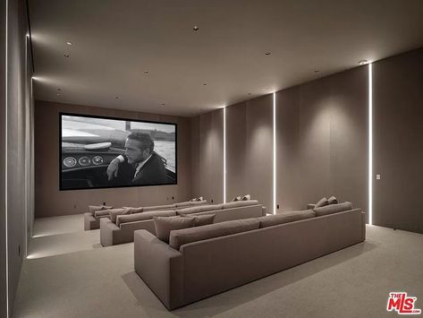 Movies Theater, Home Theater Room Design, Beverly Hills Mansion, Theater Room Design, Home Cinema Room, Oak Panels, Home Theater Rooms, Home Theater Design, Beverly Hills California