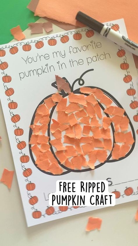 Cute Pumpkin Crafts, Pumpkin Crafts For Kids, Your My Favorite, Easy Fall Crafts For Kids, Halloween Crafts Preschool, November Activities, Fun Fall Crafts, Fall Arts And Crafts, Easy Fall Crafts