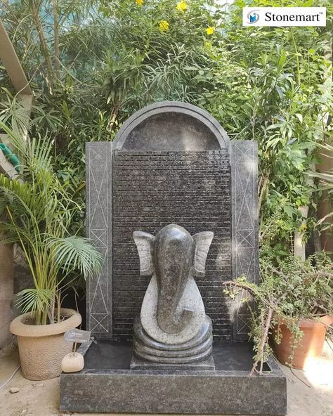 Ganesh Idol At Home Entrance, Abstract Ganesha, God Statue, Ganesh Idol, Indian God, Ganesh Statue, Home Entrance, Goddess Decor, Stone Crafts