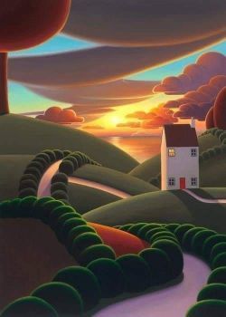 Solve sunrise jigsaw puzzle online with 88 pieces Paul Corfield, Bg Design, Southwest Art, Tableau Art, Landscape Illustration, Naive Art, Landscape Artist, Contemporary Landscape, Summer Night