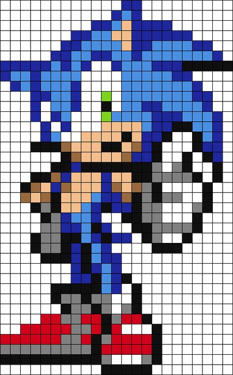 Perler Bead Sonic The Hedgehog, Sonic The Hedgehog Perler Bead Pattern, Sonic Beads Pattern, Sonic The Hedgehog Pixel Art, Sonic Perler Bead Patterns, Castlevania Wallpaper, Pixels Art, Kandi Ideas, Fuse Bead Patterns