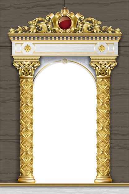 Golden Terrace, Palace Entrance, Geometric Template, Architectural Columns, Indian Motifs, Arch Frame, Wreath Illustration, Pillar Design, Mandala Background