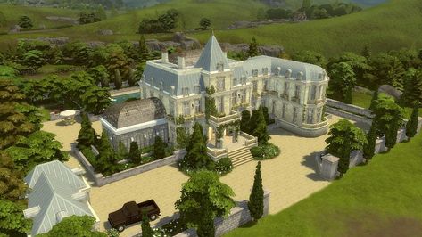 Hi everyone 😊 Welcome to a new speed build video! 
Today we are building a French provincial chateau. It was built in the countryside long ago but is perfect for a modern family. It has 3 bedrooms, 3 bathrooms, a pool, and a little greenhouse. 
If you like it, give it a thumb up and subscribe for more videos! Thank you so much for watching 💕 Bloxburg Inspiration, French Mansion, Sims Freeplay Houses, Sims 4 Speed Build, French Estate, Thumb Up, French Castles, Sims 4 House Design, Sims Building