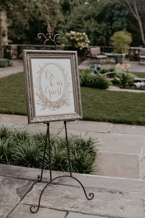 Be Our Guest Wedding Sign, Be Our Guest Sign Wedding, Wedding Beauty And The Beast, Be Our Guest Disney, Camp Room, Disney Themed Wedding, Rapunzel Wedding, Be Our Guest Sign, Wedding Entrance Sign