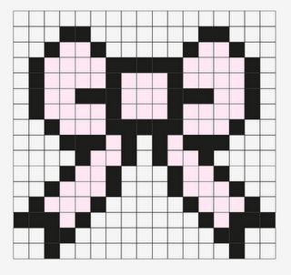 bow Metroid Samus Pixel Art, Pixelated Art Easy, Cute Pixel Art Grid Aesthetic, Small Hello Kitty Pixel Art, Pixel Art Paper Sheet, Bow Grid Pattern, Bow Alpha Pattern, Bow Pixel Grid, Valentine Pixel Art