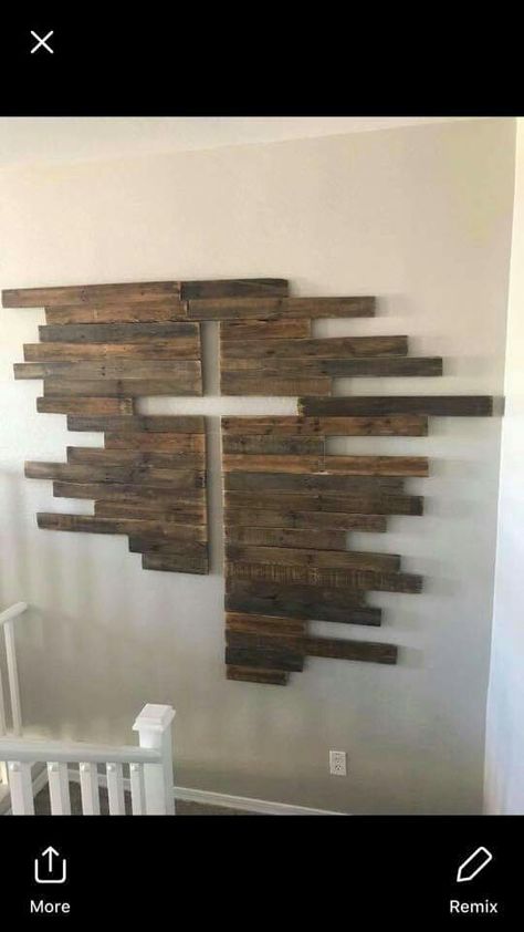 Cross Collection Wall Ideas, Diy Wood Cross Wall Art, Wood Layered Art, Church Altar Design Ideas, Wood Projects Decor, Vertical Wood Wall, Rustic Home Decorating, Diy Wood Decor, Church Wall Decor