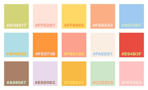 Cute Color Schemes, Whimsical Color Palette, 2024 Color Palette, Maxis Match Cc, Color Design Inspiration, Hex Color Palette, Hex Codes, Brand Color Palette, Google Calendar