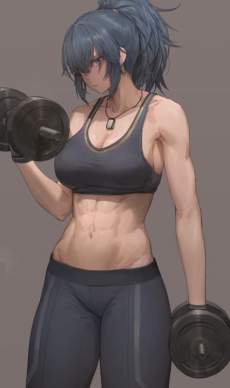 Anime Abs Female, Women Abs Reference, Anime Gym Girlies, Anime Fighter, Fighter Woman, Anime Fighter Female, Tomboy Fanart, Muscular Anime Female, King Of Fighters Characters