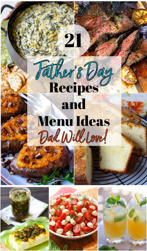 Show Dad some extra love this weekend with a menu full of his favorite foods! From yummy appetizers, cool drinks, fresh salads, and good things hot off the grill, these recipes will make sure that Father’s Day is super special. Best Fathers Day Meal Ideas, Father Day Food Ideas, Father’s Day Appetizers, Father’s Day Menu Ideas, Father’s Day Meal, Father’s Day Food Ideas, Father’s Day Dinner Ideas, Father’s Day Food, Fathers Day Food Ideas