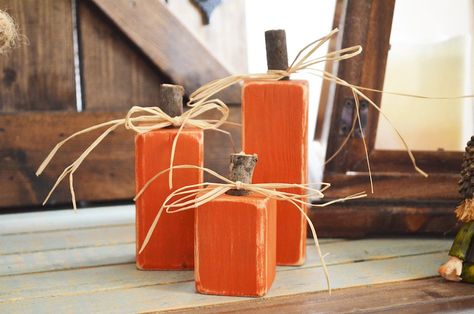 Wood Pumpkin Set Wood Pumpkins Fall Decor Thanksgiving | Etsy Block Pumpkins, Crafts Fall, Rustic Thanksgiving, Rustic Pumpkin, Rustic Fall Decor, Wood Pumpkins, Wooden Pumpkins, Pumpkin Fall Decor, Decor Thanksgiving