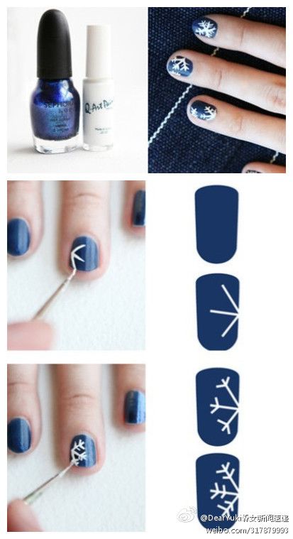 winter nails Holiday Nails Easy, Do It Yourself Nails, Snowflake Nail, Kutek Disney, Unghie Nail Art, Snowflake Nail Art, Holiday Nail Designs, Nagel Tips, Nails Winter