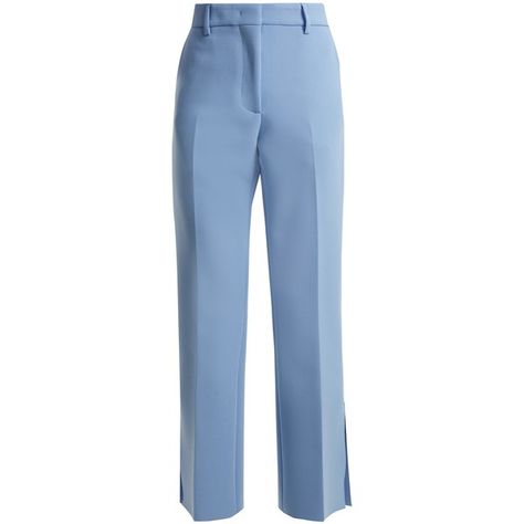 MSGM Mid-rise flared crepe trousers ($257) ❤ liked on Polyvore featuring pants, trousers, blue, cut loose pants, straight leg pants, zipper pants, crepe pants and loose fitting pants Alena Akhmadullina, Crepe Trousers, Light Blue Pants, Crepe Pants, Loose Fitting Pants, Fitted Pants, Fitting Pants, Zipper Pants, Flared Trousers