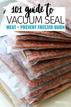 How To Freeze Meat Without Freezer Burn, How To Store Meat In Freezer, How To Use Food Saver Vacuum Sealer, Foods To Vacuum Seal, How To Vacuum Seal Food, Vaccume Sealer For Food Storage, Vacuum Seal Food Prep, Vacuum Seal Freezer Meals, Food Sealer Ideas