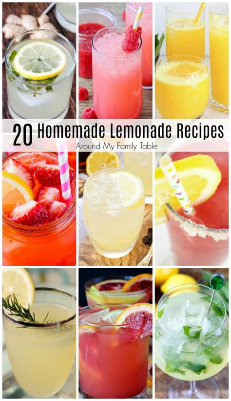 Good Lemonade Recipes, Flavor Lemonade Recipe, Limonade Recipe Homemade, Fruity Lemonade Drink Recipes, Gourmet Lemonade Recipes, Different Lemonade Recipes, Lemonade Recipes Homemade, Different Lemonade Flavors, Fancy Lemonade Drink Recipes