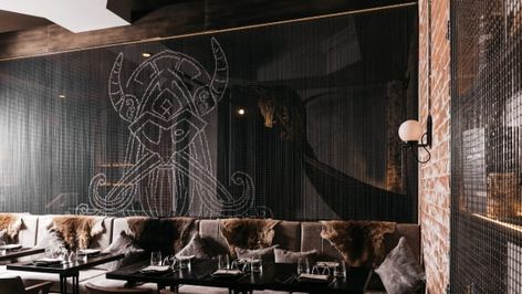 MjølnerBrookJames-Large-95 Viking Restaurant, Metallic Furniture, Luxury Cafe, Nordic Folklore, Australia Funny, Viking House, Beer House, Ice Hotel, Contemporary Scandinavian