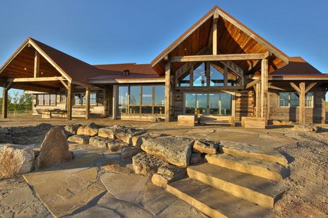 Hybrid Homes | Natural Element Homes | Timber & Log Homes Rustic Mountain House Plans, Montana Ranch House, Hybrid Timber Frame Homes, Dog Trot House, Timber Frame Home Plans, Ranch House Exterior, Montana Ranch, Log Home Plans, Floor Plans Ranch