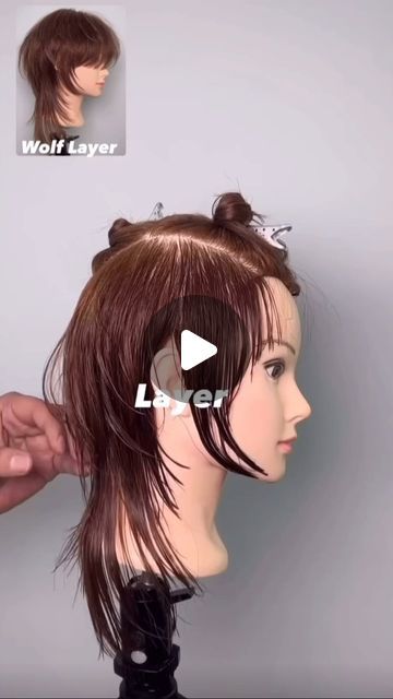 Wolf Layers Haircut, How To Cut Wolf Cut At Home, Step Haircut For Long Hair, Wolfcut At Home, How To Cut A Shag Haircut At Home, Shag Tutorial, Highlights Tutorial, Cut Hair At Home, Highlight Tutorial