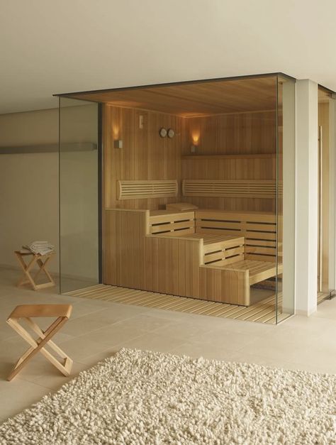 Modern Saunas, Sauna Shower, Home Spa Room, Sauna Ideas, Sauna Diy, Cabin Modern, Home Sauna, Indoor Sauna, Sauna Steam Room