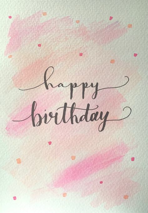 Watercolor birthday cards with hand-painted illustrations of cakes, flowers, animals and#birthdayfontstyle #happybirthday #fontdesign #birthdaygreetings #celebrationstyle Birthday Wishes New Style, Happy Birthday In Cursive Fonts, Happy Birthday Card Simple, Happy Birthday Calligraphy Fonts, Birthday In Calligraphy, Happy Birthday Handwriting, Happy Birthday Font Style, Happy Birthday In Calligraphy, Happy Birthday In Cursive