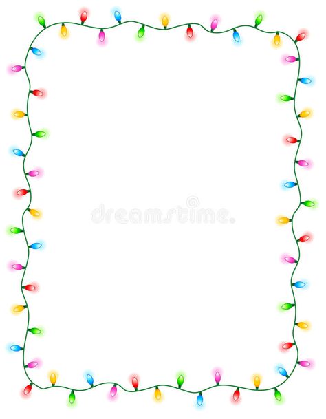 Christmas Lights Drawing Border, Christmas Light Border, Christmas Lights Border, Christmas Lights Drawing, Lights Illustration, Drawing Borders, Elf Fun, Border Frame, Christmas Ad