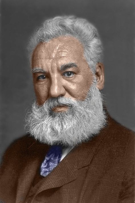 Alexander Graham Bell  was born in Edinburgh, Scotland and was a renowned  scientist, inventor, and engineer who is credited with inventing the first practical  telephone. In 1888, Alexander Graham Bell became one of the founding members  of the National Geographic Society. Alexander Graham Bell, Historical People, People Of Interest, Important People, Interesting History, Historical Events, Library Of Congress, Famous Faces, Inspirational People