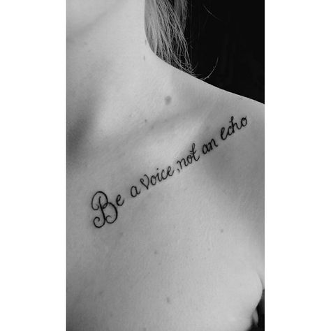 Be a voice, not an echo New tattoo Voice Recording Tattoo, Voice Tattoo, Be A Voice Not An Echo, Semi-colon Tattoo Just Breathe, Semi-colon Tattoo Im Still Here, Tattoo Now, Meaningful Tattoos, New Tattoos, Tattoos And Piercings