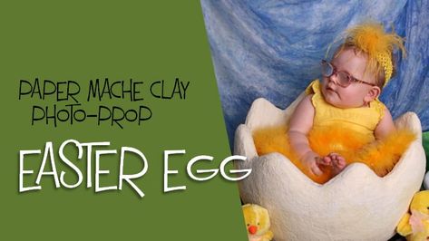 This giant Easter egg will help you create stunning photos of your baby, or use it in your portrait photography studio. Read the full instructions on the post to see how it was done, by UltimatePaeprMache.com guest author Teri Niemeyer. Diy Backdrops, Easter Minis, Easter Baby Photos, Shell Photo, Giant Easter Eggs, Diy Newborn Photography, Making Paper Mache, Egg Photo, Newborn Photography Boy