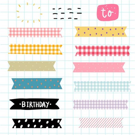 Elementos de cinta washi Vector Premium | Premium Vector #Freepik #vector #ribbon #vintage #etiqueta #mano Washi Tape Ideas, Doodle Frames, Washi Tape Planner, Work Stickers, Pop Stickers, Vintage Advertising Posters, Ribbon Decorations, Ribbon Banner, Bullet Journal Stickers