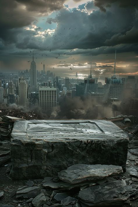 Natural Stone Podium in Apocalyptic New York Apocalyptic New York, Youtube Avatar, Artistic Photoshoot, Product Background, Inspirational Digital Art, Photoshop Backgrounds Backdrops, Laptop Design, Photoshop Digital Background, Photography Movies