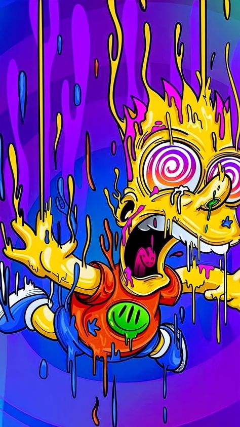 Bart Simpson Drip, Simpson Art, Bart Simpson Art, Simpsons Drawings, Cartoon Graffiti, Simpsons Art, Graffiti Wallpaper, Bart Simpson, Paint