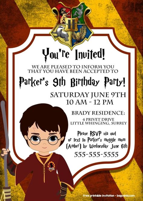 Harry Potter Party - Invitation Harry Potter Birthday Invite, Snitch Cupcakes, Golden Cupcakes, Harry Potter Party Invitations, Harry Potter Graduation, Harry Potter Yule Ball, Harry Potter Birthday Invitations, Harry Potter Invitations, Ball Invitation