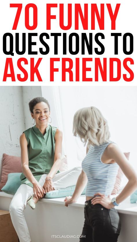 OMG these are the best questions to ask friends. Whether you're looking for funny questions to ask friends or dirty questions to ask your boyfriend, these are insanely good! Fun Questions To Ask Friends Hilarious, Funny Interview Questions For Friends, Who In The Room Questions, Get To Know Your Friends Questions, This Or That Questions Funny, Questions To Ask Seniors, Hilarious Questions To Ask Friends, Funny Question To Ask Friends, Intresting Funny Questions