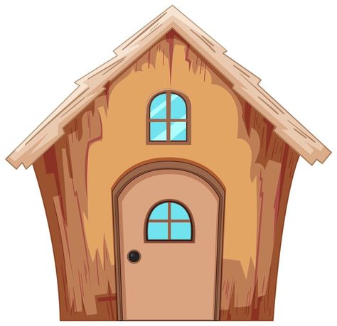 Free Vector | Cozy Cartoon Wooden House Illustration Wooden House Illustration, Cozy Cartoon, House Window Design, House Cartoon, Vbs 2024, Cartoon House, Cartoon Image, House Illustration, Building Facade