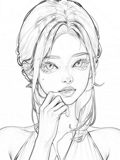 Line art, drawing, color base, base color, coloring base, base coloring Curvy Anime Base, Anime Face Drawing, Manga Coloring Book, Body Base Drawing, Disney Art Drawings, Face Sketch, 인물 드로잉, Kpop Drawings, Portrait Sketches