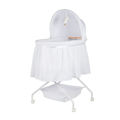 Childcare Lullabye Bassinet - Lamb Folding Canopy, Cot Bumper, Quilted Skirt, Large Storage Baskets, Baby Bassinet, Baby Comforter, Everything Baby, Mattress Pad, Best Mattress