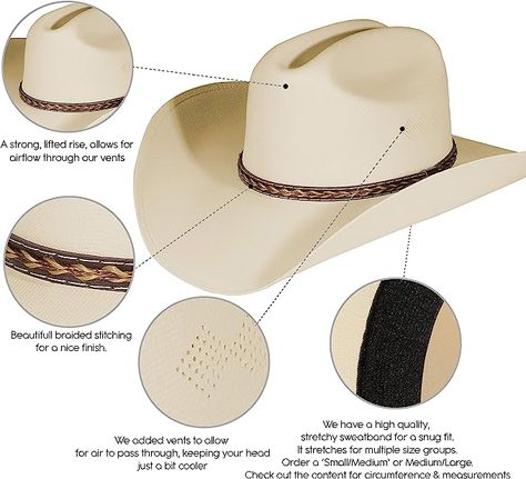 Enimay Western Cowboy & Cowgirl Hat Pinch Front Wide Brim Style (Large | X-Large, Classic Sand) at Amazon Women’s Clothing store Rhinestone Cowgirl Hat, Rodeo Bachelorette Party, Space Costume, Rodeo Bachelorette, Space Costumes, Rhinestone Cowgirl, Stock Show, Wedding Country, Edm Festival