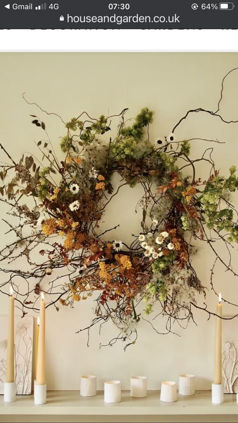 Jam Jar Flowers, Philippa Craddock, Wreath Workshop, Woodland Wreath, Dried Floral Wreaths, Dried Flowers Diy, Classic Wreath, Dried Wreath, Dried Flower Wreath