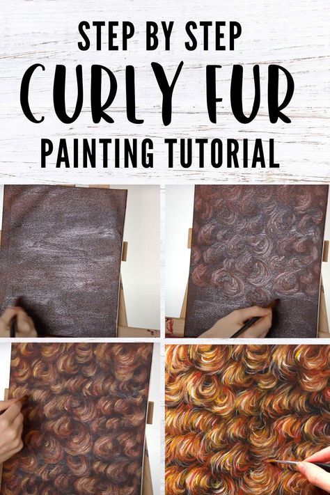 Learn how to paint curly fur the easy way with this easy to follow step by step art tutorial. Perfect for painting animals and pet portraits with curly fur! Painting Fur, Sheep Paintings, Rock Painting Tutorial, Craft Photography, Diy For Men, Pinterest Party, Adult Crafts, Youtube Art, How To Draw Hair