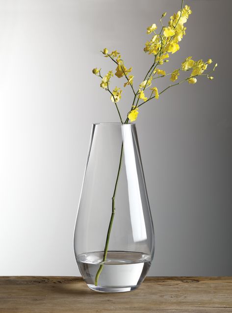 Glass Vase Reference, Vase With One Flower, Modern Glass Vase, Glass Flower Vase Ideas, Clear Vase With Flowers, Floreros Aesthetic, Glass Vase Aesthetic, Vase Reference, Flower In Glass Vase