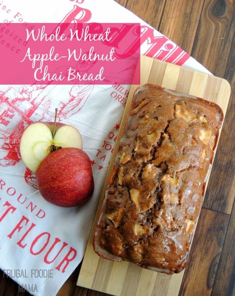 Whole Wheat Apple-Walnut Chai Bread via thefrugalfoodiemama.com #BRMHolidays #CleverGirls Chai Bread Recipe, Chai Bread, Fall Favorites Recipes, Chai Spices, Apple Walnut, Homemade Bread Recipes Easy, Walnut Bread, Tea Ideas, Apple Bread