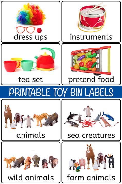 28 Printable Toy Bin Labels for Playroom Storage Garage Storage Labels Free Printable, Preschool Labels With Pictures, Ecers 3 Preschool Classroom Checklist, Daycare Center Labels, Centers Labels For Preschool, Toy Box Labels Free Printables, Toy Tub Labels, Daycare Labels Printables Free, Labels For Preschool Classroom