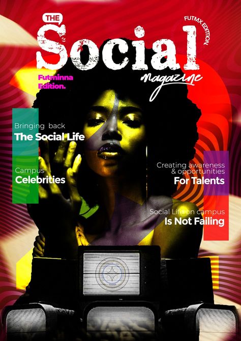 A publicity magazine cover art for an upcoming issue.. Artsy Magazine Cover, Magazine Cover Art, Cat Magazine, The Face Magazine, Social Awareness, Music Magazines, Magazine Layout, Social Life, Magazine Art