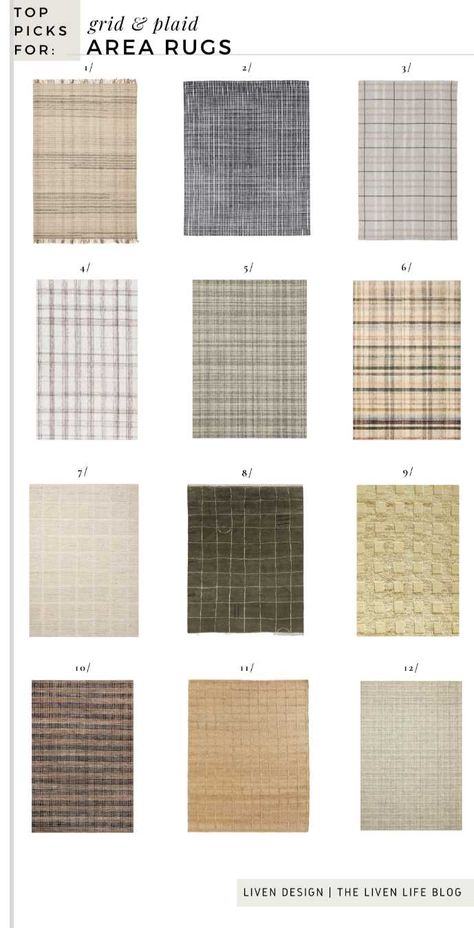 Get The Look: Redefined Classic Living Room — LIVEN DESIGN Plaid Area Rug Bedroom, Checkered Area Rug Living Room, Plaid Living Room Rug, Basement Area Rug, Grid Rug Living Rooms, Plaid Rug Office, Neutral Checkered Rug, Neutral Plaid Rug, Boys Room Area Rug