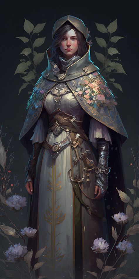 Nature Domain Cleric, Female Cleric Art, Female Cleric Dnd, Dnd Royalty, Dnd Priest, D&d Cleric, Fantasy Priest, Nature Cleric, Cleric Rpg